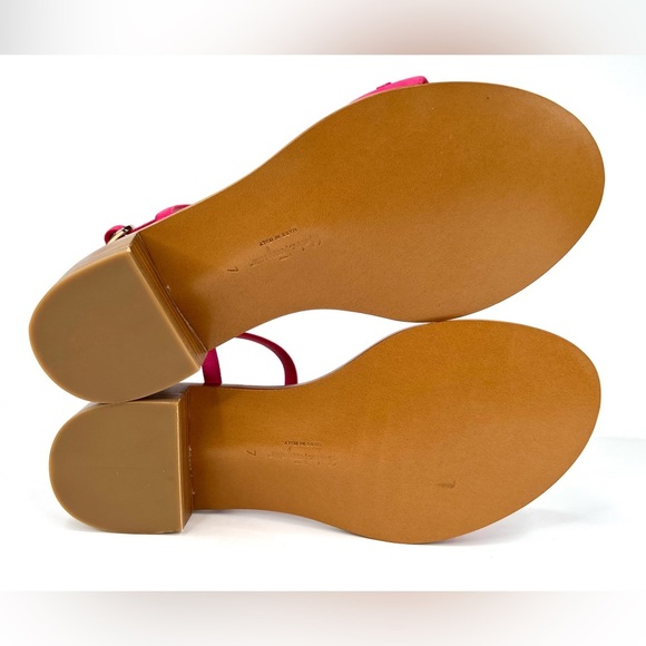 Salvatore Ferragamo Tremiti Gancini Chain Logo Pink Suede Ankle Strap Sandals 7 - Picture 8 of 13